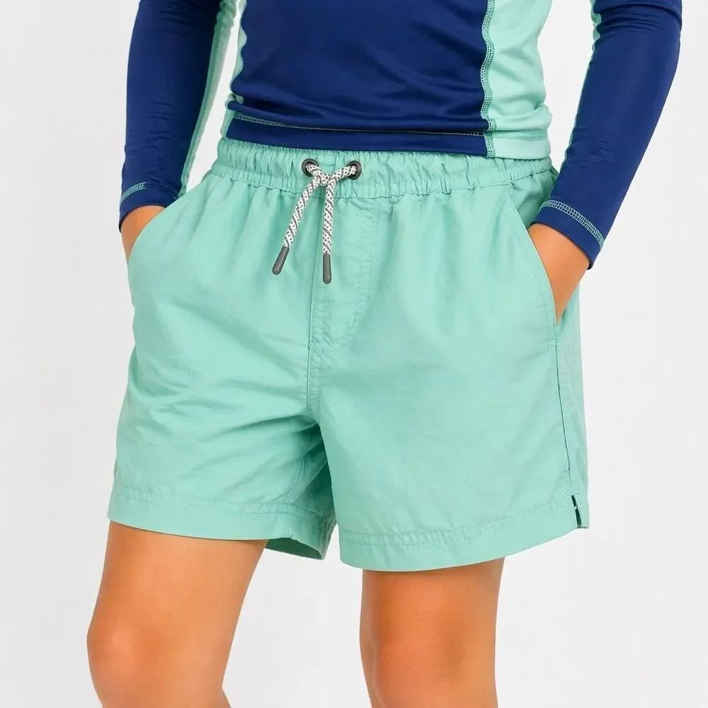 Art Class Boys Seafoam Green Swim Trunks Lined Elastic Waist Drawstring 6/7